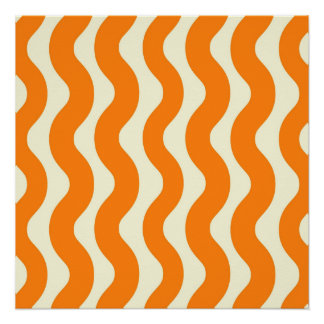 Poster Rayure ondulée groovy orange Abstraite Moderne Pri