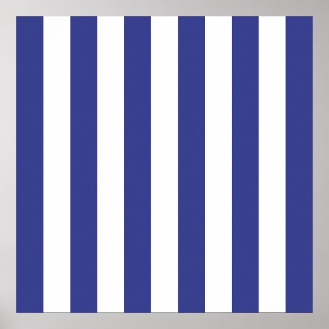 Poster Rayures bleues et blanches (Devant)