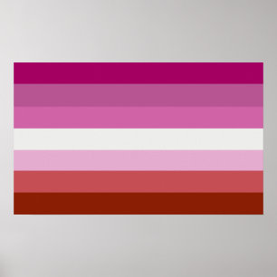 Poster Rayures du drapeau de fierté lesbienne