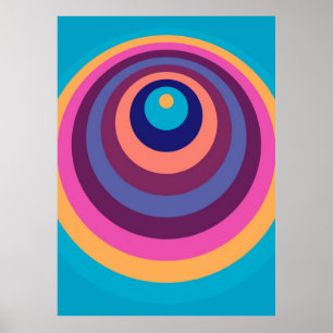 Poster Rayures géométriques modernes funky colorées