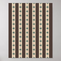 Rayures Marron Et Fleurs