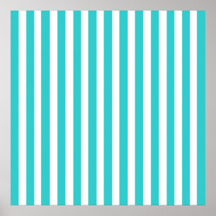 Poster Rayures Modernes Turquoise