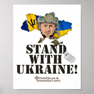 Poster Rdos Soutien à l'Ukraine Drapeau Zelensky Rdos