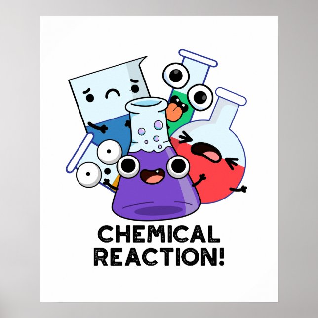 Poster Réaction chimique amusant jeu de chimie (Devant)