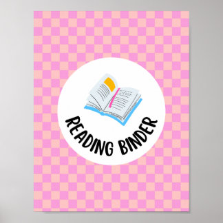 Poster reading binder title insert page