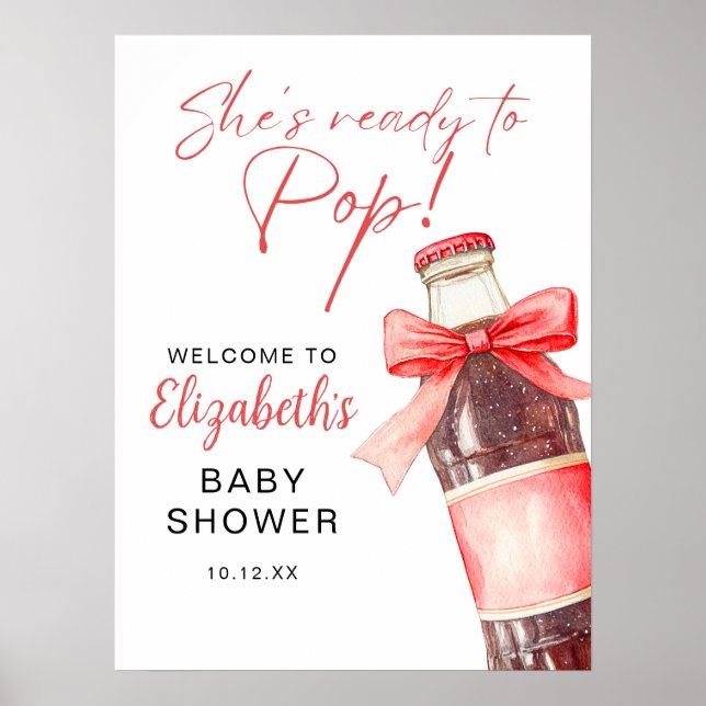 Poster Ready To Pop Soda Bottle Baby Shower Welcome Sign (Devant)