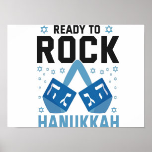 Poster Ready To Rock Hanukkah Funny Jewish Holiday Gift