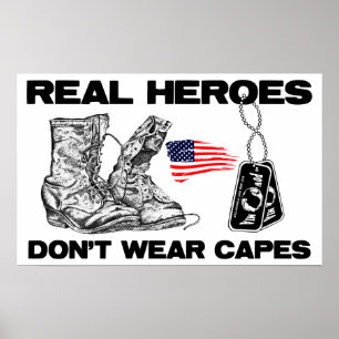 Poster Real Heroes Don't Wear Capes!