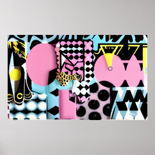 Poster Réaligné dans Memphis Design