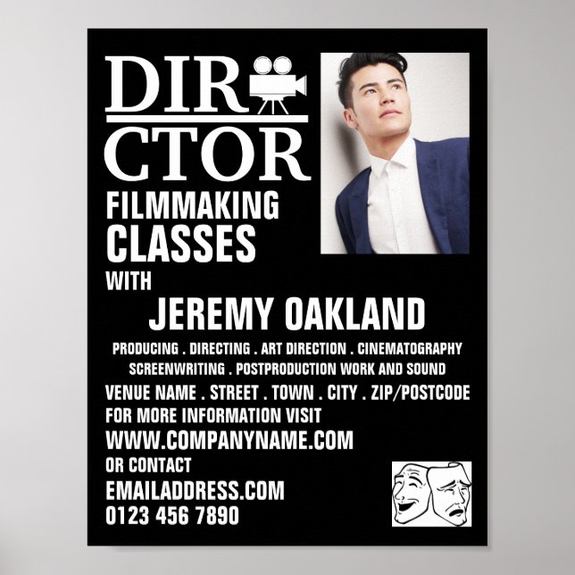Poster Réalisateur, Cours de cinéma Publicité (Devant)