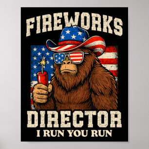 Poster Réalisateur de feux d'artifice drôle Bigfoot 4 jui