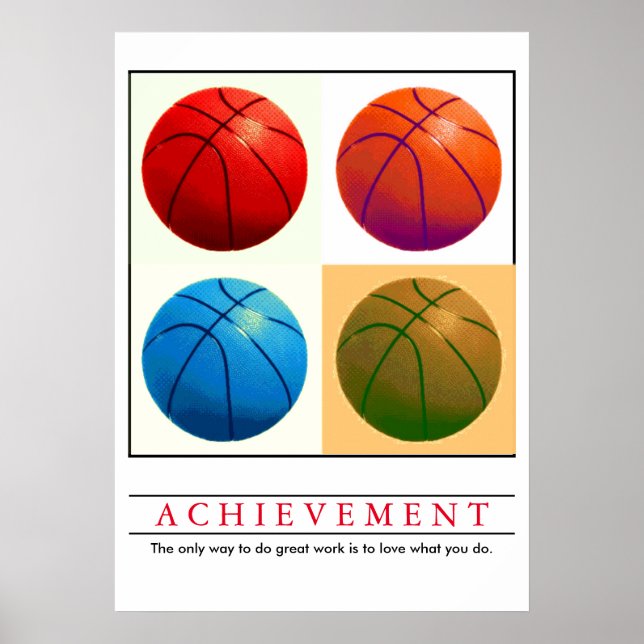Poster Réalisation Motivationnelle Basketball Pop Art (Devant)