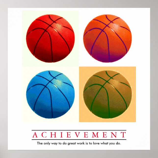 Poster Réalisation Motivationnelle Basketball Pop Art (Devant)