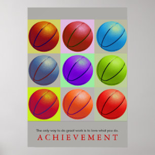Poster Réalisation Motivationnelle Basketball Pop Art