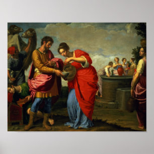 Poster Rebecca et Eliezer au bien, c.1626-27