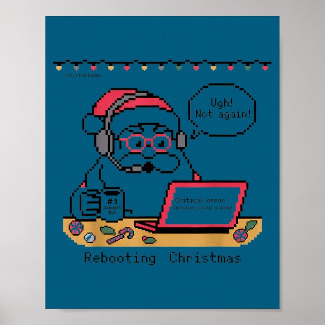 Poster Rebooting Support s Humor Santa Tech (Devant)