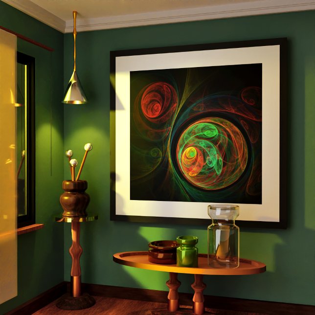 Poster Reborn Green Art Abstrait (Rebirth Green Abstract Art Poster)