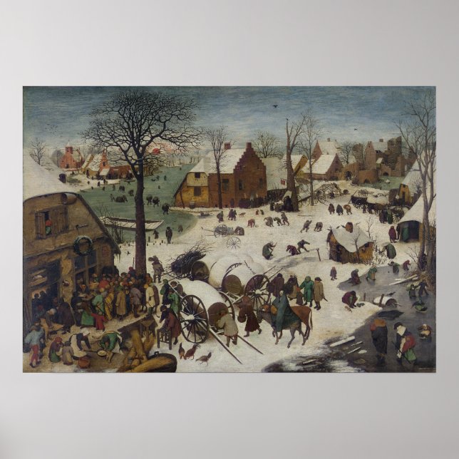 Poster Recensement à Bethléem par Pieter Bruegel (Devant)