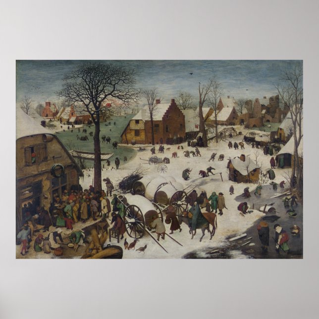 Poster Recensement à Bethléem par Pieter Bruegel (Devant)