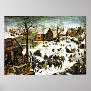 Poster Recensement à Bethléem, Pieter Bruegel l'art aîné