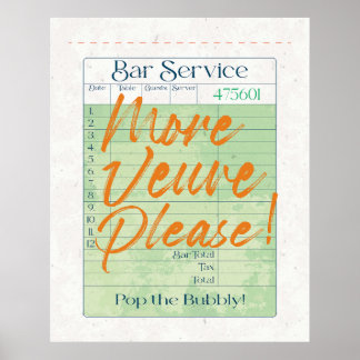 Poster Réception chèque client Champagne Pop the Bubbly