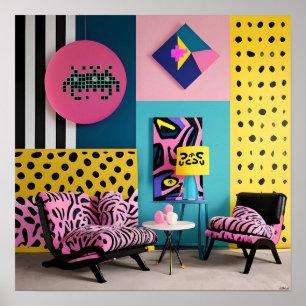 Poster Réception de design Memphis Rêve
