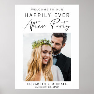 Poster Réception de mariage photo moderne Bienvenue