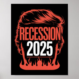 Poster Récession 2025 Merci Trump Ironique Politique Drôl