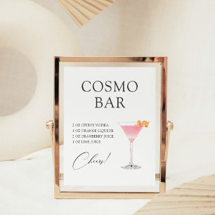 Poster Recette de bar à cocktails Cosmo