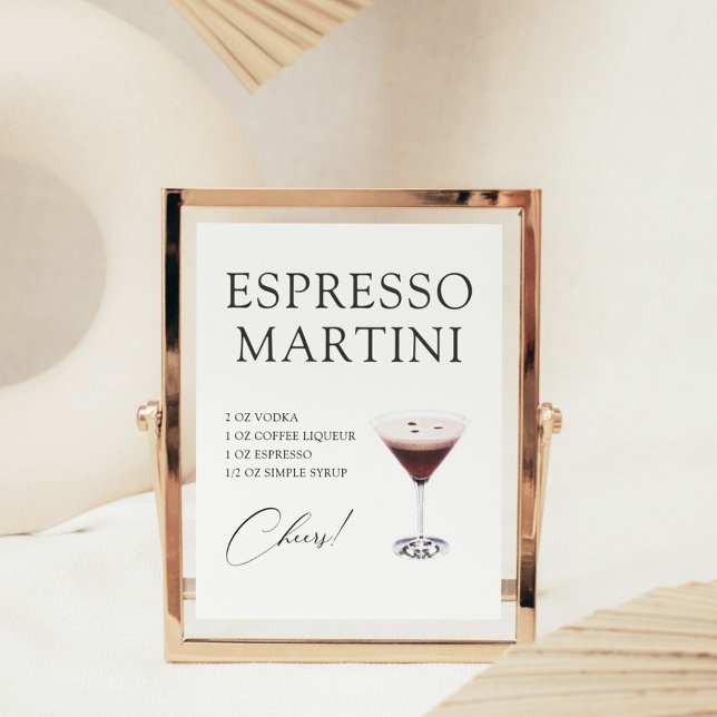 Poster Recette de cocktail bar Espresso Martini (Créateur téléchargé)