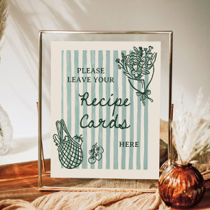 Poster Recette de Fête de Fiançailles Dessinée à la Main 