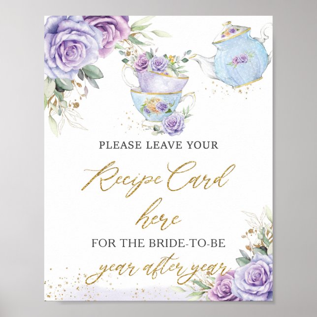 Poster Recette de la fête du thé à la florale pourpre pou (Devant)