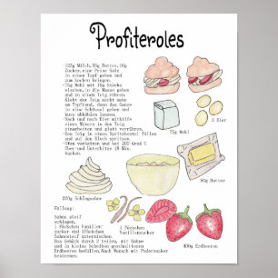 Poster Recette des Profiteroles