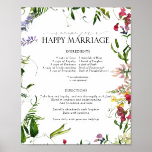 Poster Recette Fleur sauvage d'été pour un mariage heureu