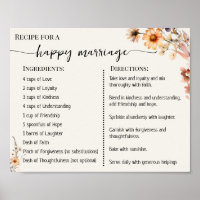 Recette pour un mariage heureux de jeunes mariés F
