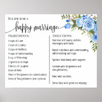 Recette pour un mariage heureux signe cadeau maria