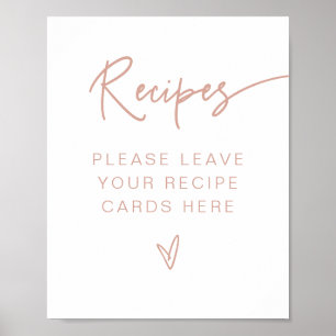 Poster Recettes de Fête des mariées rose pâle MARLO Boho