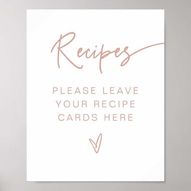 Poster Recettes de Fête des mariées rose pâle MARLO Boho (Devant)