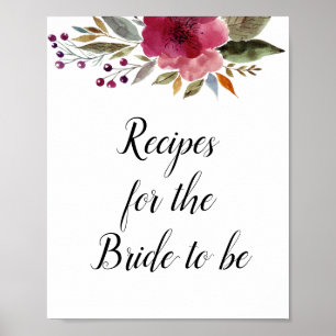 Poster Recettes pour que l'épouse soit une Fête des marié