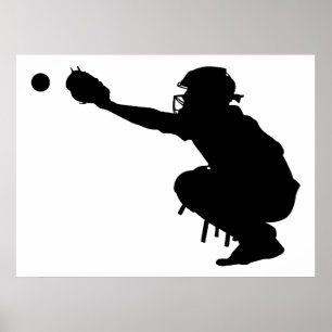 Poster Receveur de base-ball