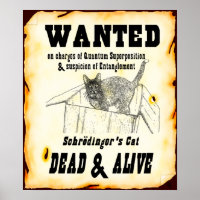 Poster "Recherché" du chat de Schrodinger