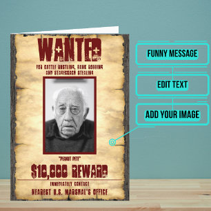 Poster Recherché Funny Old West Carte