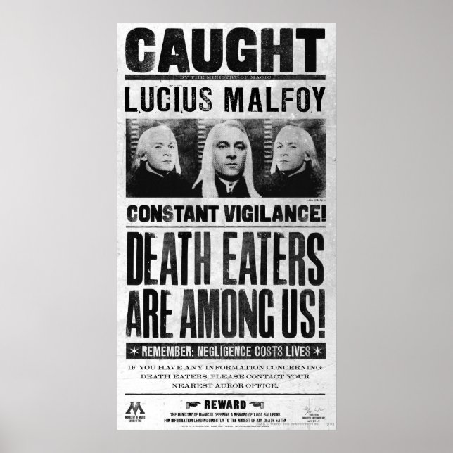 Poster Recherché Lucius Malfoy (Devant)