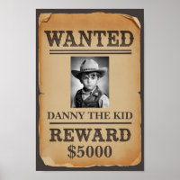 Poster Recherché - Personalisé Wild West Cowboy
