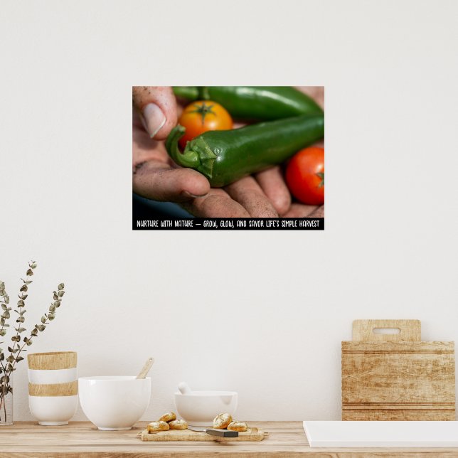 Poster "Récolte cueillie à la main - La générosité de la  (Cuisine)
