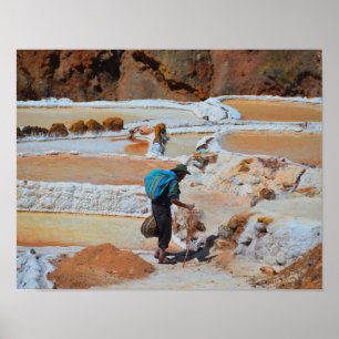 Poster Récolte de sel à Maras, Pérou
