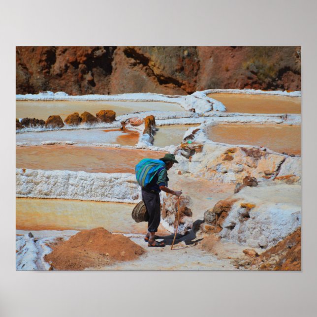 Poster Récolte de sel à Maras, Pérou (Devant)