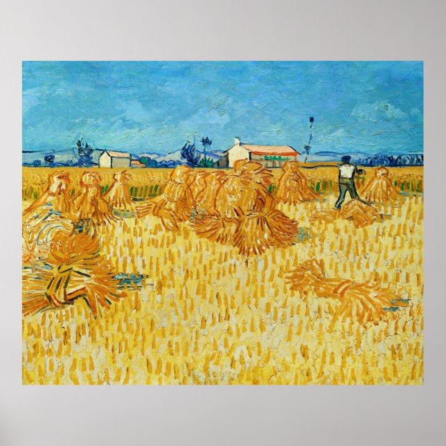 Poster Récolte en Provence par Vincent Van Gogh (Devant)