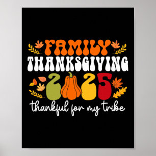 Poster Reconnaissant pour ma tribu Famille assortie Thank