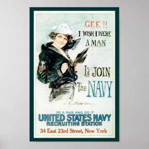 Poster Recrutement de la marine de la Première Guerre mon